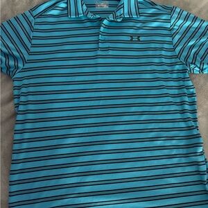 Under Armour Men's Blue Striped Polo Shirt